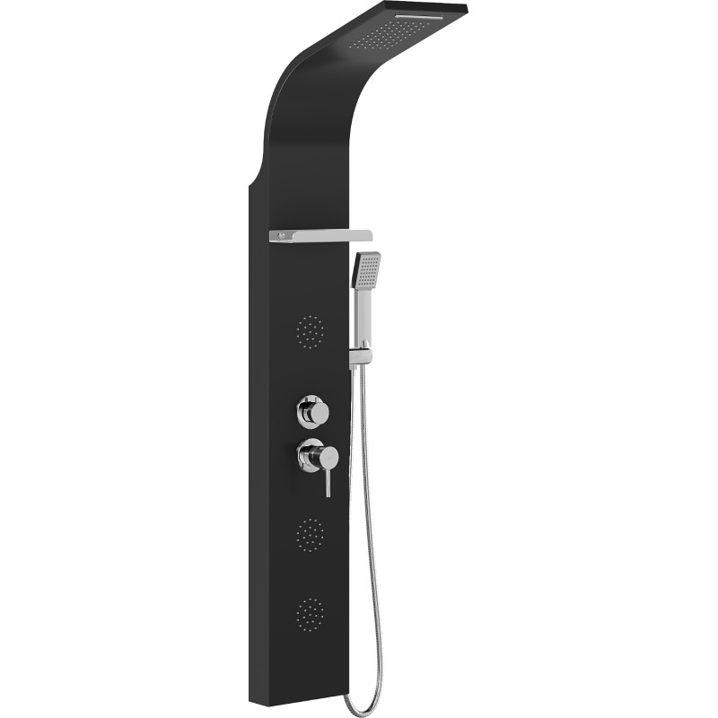 Mexen Borg panneau de douche, noir - 7615-03-70