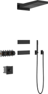 Mexen Fall ensemble de douche encastré, noir - 7602-04-70