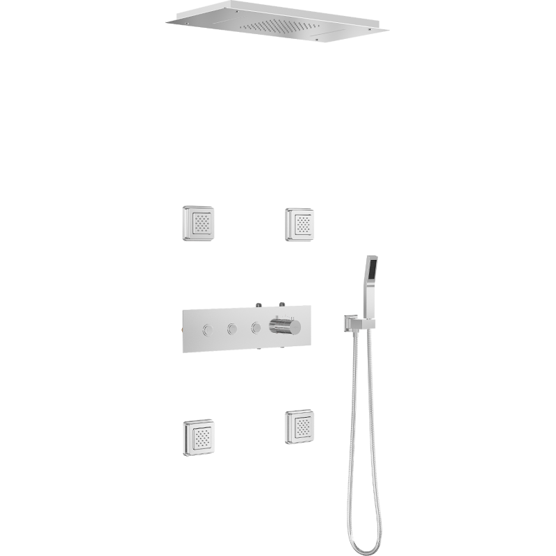 Mexen Soler ensemble de douche encastré, chromé - 7601-04-00