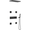 Mexen Soler ensemble de douche encastré, noir - 7601-04-70