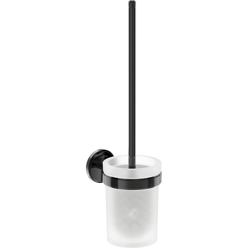 Mexen Gravo brosse de toilette, chrome noir - 70A93071-73