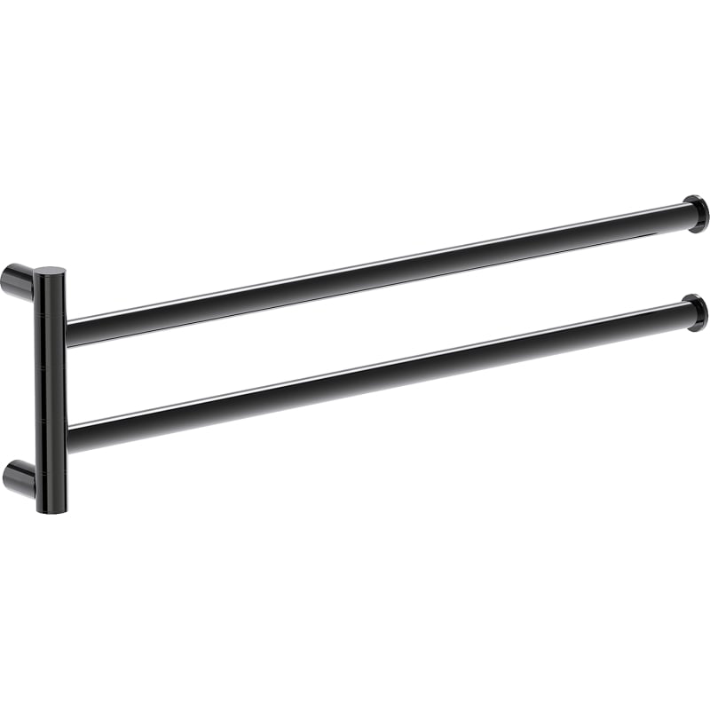 Mexen Loop double porte-serviettes pivotant, chrome noir - 70A71049-73