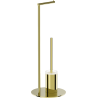 Mexen Loop brosse de toilette sur pied avec porte-papier, en or - 70A71095-50