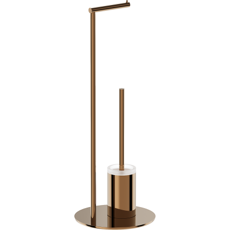 Mexen Loop brosse de toilette sur pied avec porte-papier, or rose - 70A71095-60