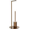 Mexen Loop brosse de toilette sur pied avec porte-papier, or rose - 70A71095-60