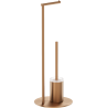 Mexen Loop brosse de toilette sur pied avec porte-papier, cuivre brossé - 70A71095-65
