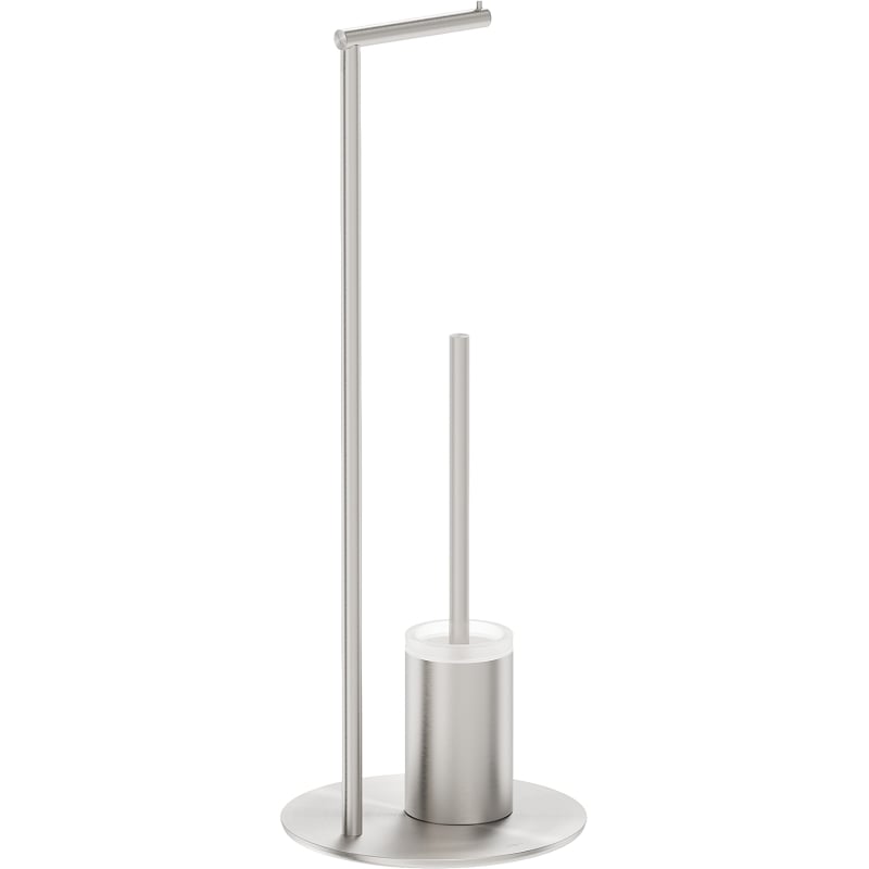 Mexen Loop brosse de toilette sur pied avec porte-papier, nickel brossé - 70A71095-97