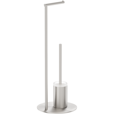 Mexen Loop brosse de toilette sur pied avec porte-papier, nickel brossé - 70A71095-97