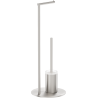 Mexen Loop brosse de toilette sur pied avec porte-papier, nickel brossé - 70A71095-97