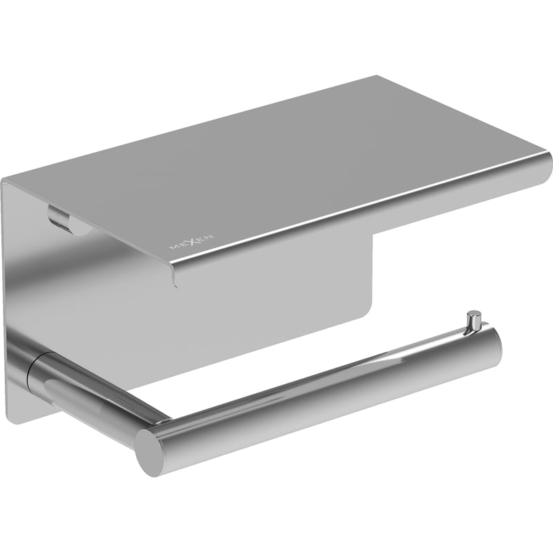 Mexen Loop support de papier toilette avec étagère, chromé - 70A71022-00