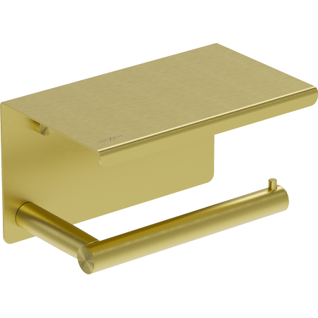 Mexen Loop support de papier toilette avec étagère, or brossé - 70A71022-55