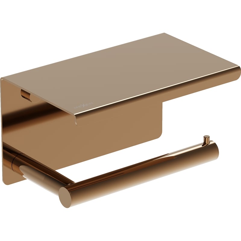Mexen Loop porte-papier toilette avec étagère, or rose - 70A71022-60