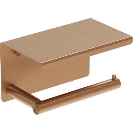 Mexen Loop porte-papier toilette avec étagère, cuivre brossé - 70A71022-65