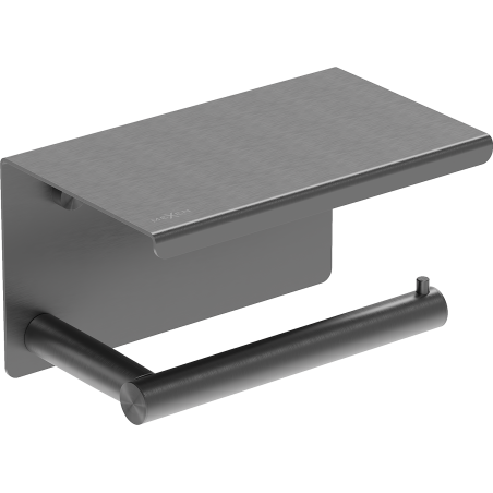 Mexen Loop support de papier toilette avec étagère, gris canon brossé - 70A71022-66