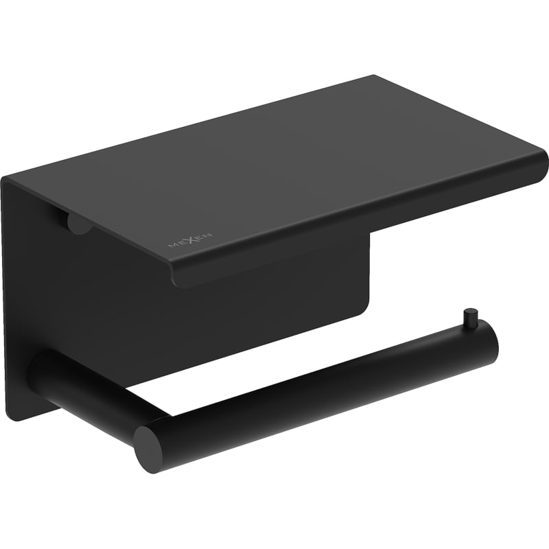 Mexen Loop support de papier toilette avec étagère, noir - 70A71022-70