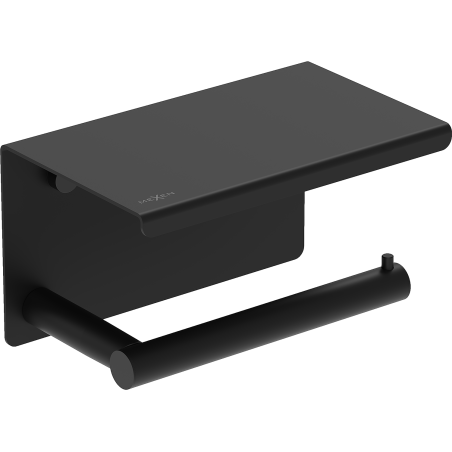 Mexen Loop support de papier toilette avec étagère, noir - 70A71022-70