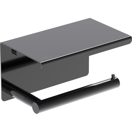 Mexen Loop porte-papier hygiénique avec étagère, chrome noir - 70A71022-73