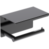 Mexen Loop porte-papier hygiénique avec étagère, chrome noir - 70A71022-73