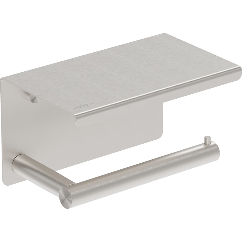Mexen Loop support de papier toilette avec étagère, nickel brossé - 70A71022-97
