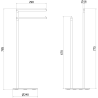 Mexen Loop porte-serviette sur pied, doré - 70A71096-50