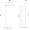 Mexen Loop porte-serviettes sur pied, cuivre brossé - 70A71096-65