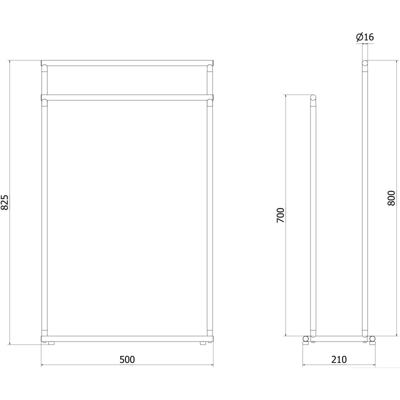 Mexen Loop porte-serviettes sur pied, or rose - 70A71098-60