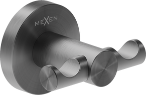 Mexen Ovio crochet double pour serviette, gun gray brossé - 70A19512-66