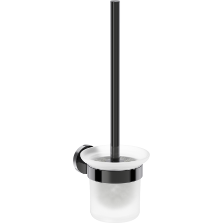 Mexen Ovio brosse de toilette, chrome noir - 70A19571-73