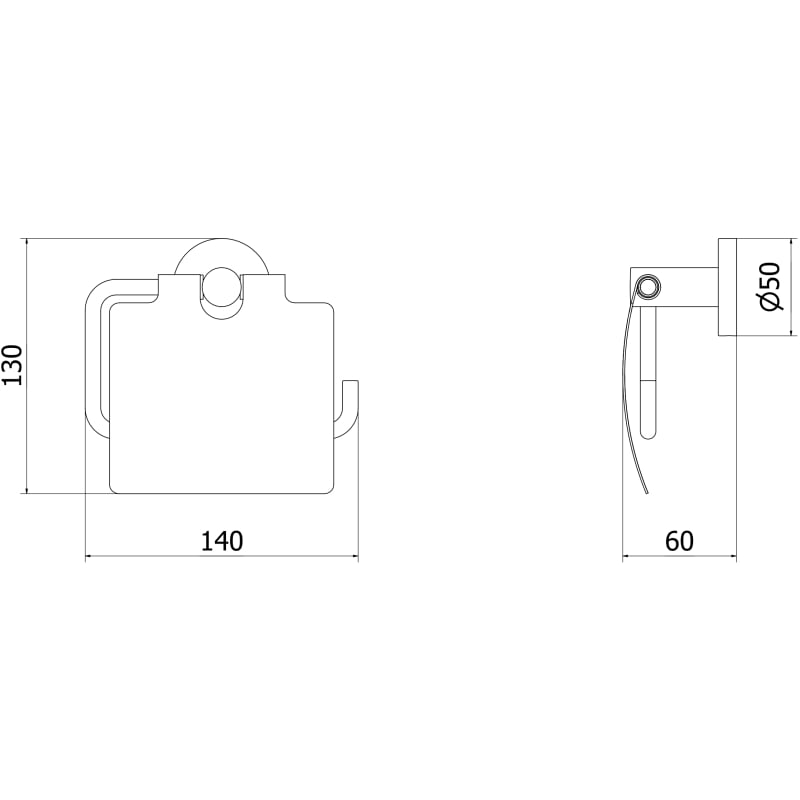 Mexen Ovio support de papier toilette, chrome noir - 70A19521-73