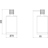 Mexen Triv distributeur de savon sur pied, blanc/chrome - 70A33059-00W