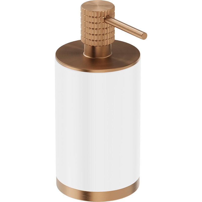 Mexen Triv distributeur de savon debout, blanc/cuivre brossé - 70A33059-65W