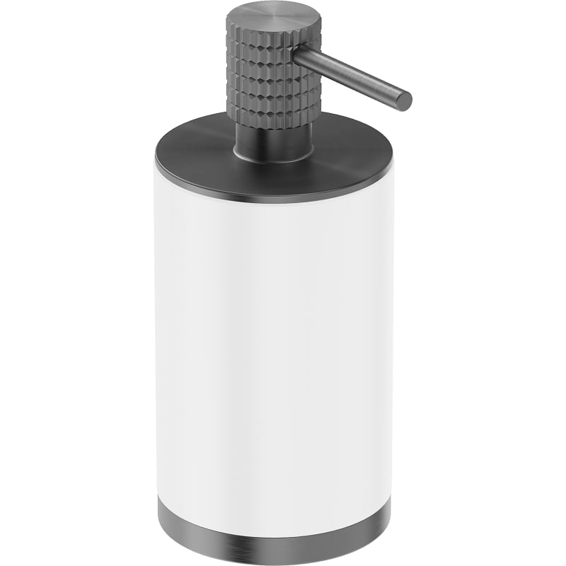 Mexen Triv distributeur de savon debout, blanc/gris pistolet brossé - 70A33059-66W