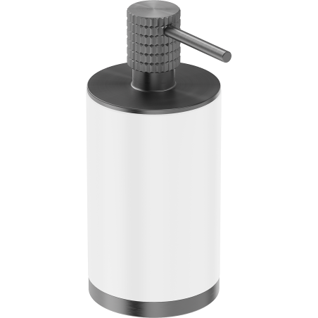 Mexen Triv distributeur de savon debout, blanc/gris pistolet brossé - 70A33059-66W