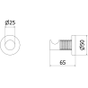 Mexen Triv crochet pour serviette, chrome noir - 70A33011-73