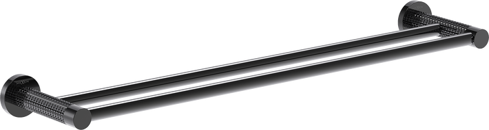 Mexen Triv double porte-serviettes, chrome noir - 70A33047-73