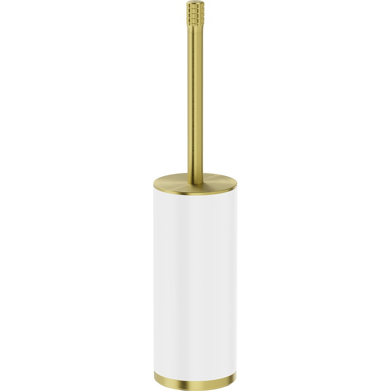 Mexen Triv brosse de toilette sur pied, blanc/or brossé - 70A33073-55W