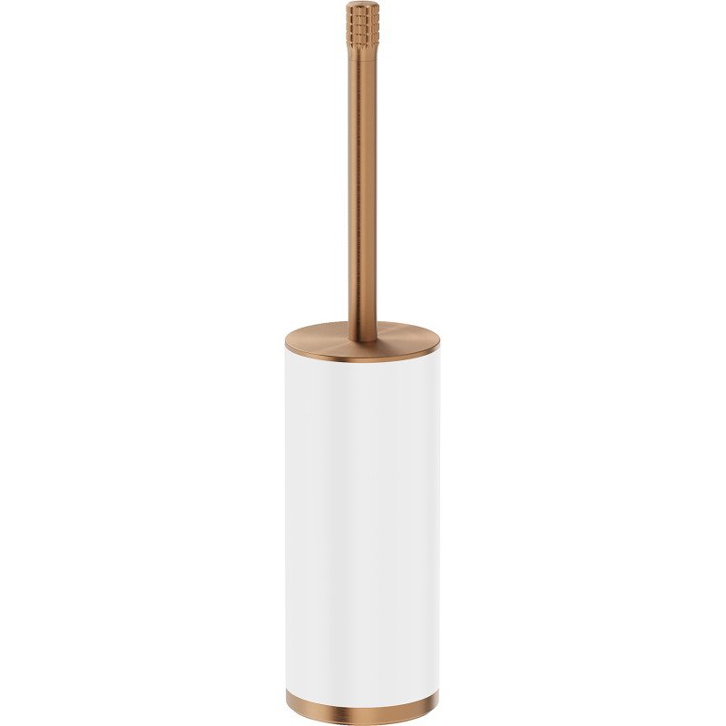 Mexen Triv brosse de toilette sur pied, blanc/cuivre brossé - 70A33073-65W