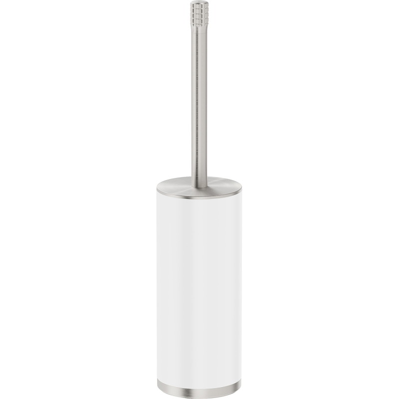 Mexen Triv brosse de toilette sur pied, blanche/nickel brossé - 70A33073-97W