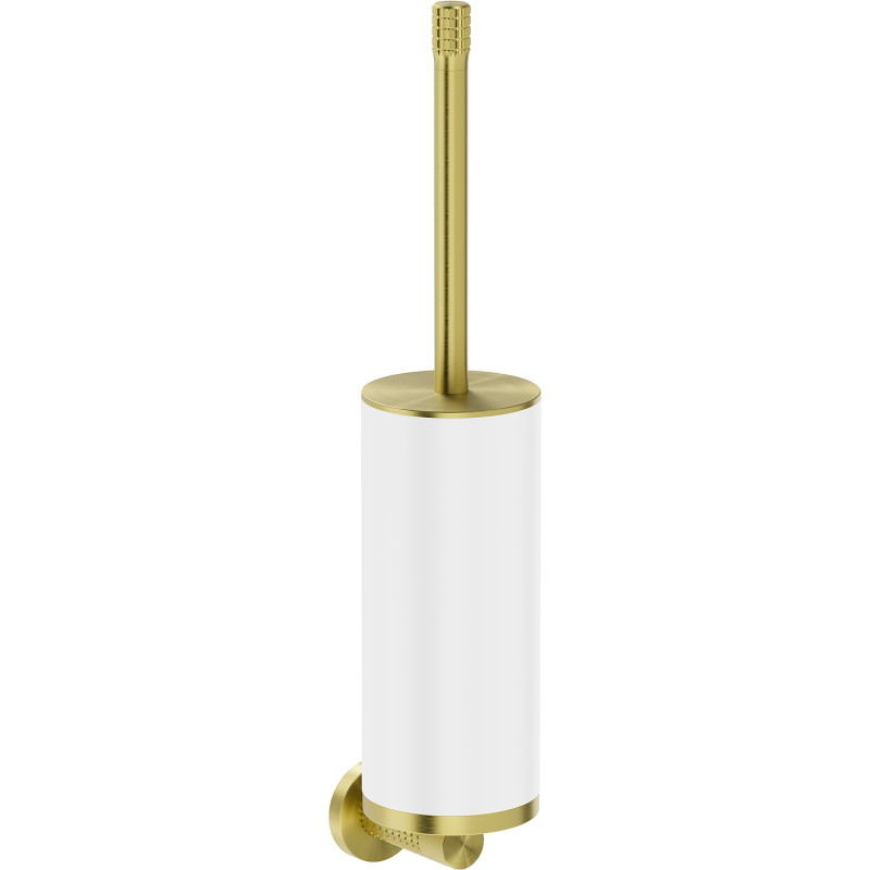 Mexen Triv brosse de toilettes, blanche/dorée brossée - 70A33071-55W