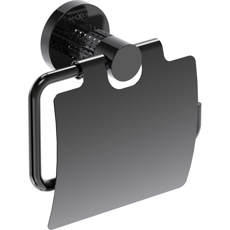 Mexen Triv porte-papier toilette, chrome noir - 70A33021-73