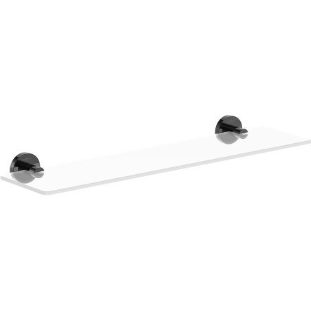 Mexen Ovio étagère en verre suspendue, chrome noir - 70A19561-73