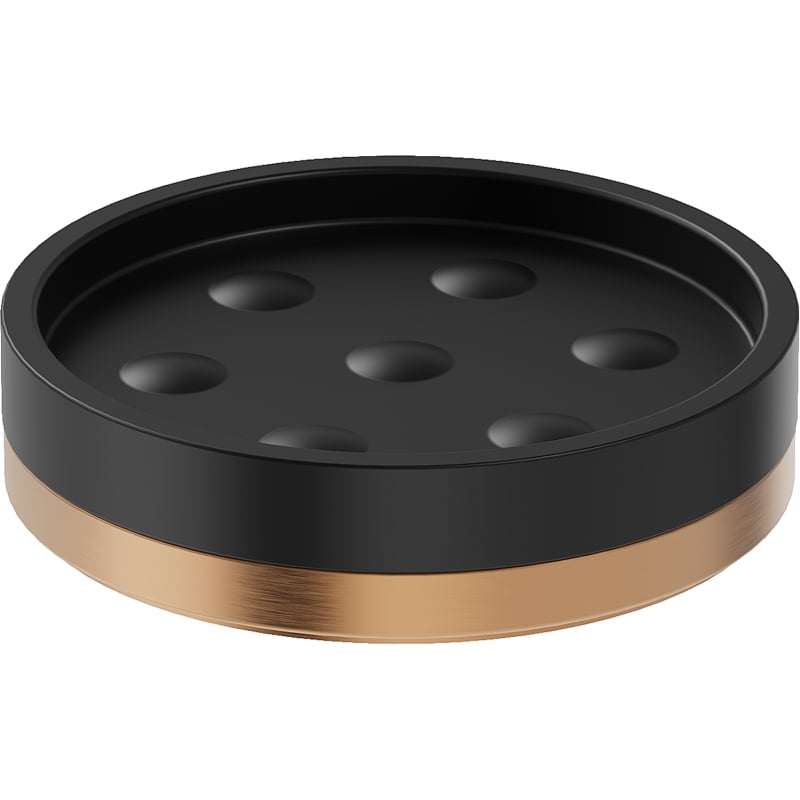 Mexen Triv porte-savon sur pied, noir/cuivre brossé - 70A33057-65B