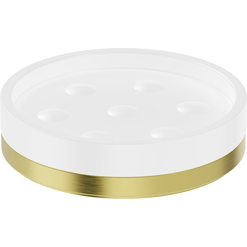 Mexen Triv porte-savon sur pied, blanc/or brossé - 70A33057-55W