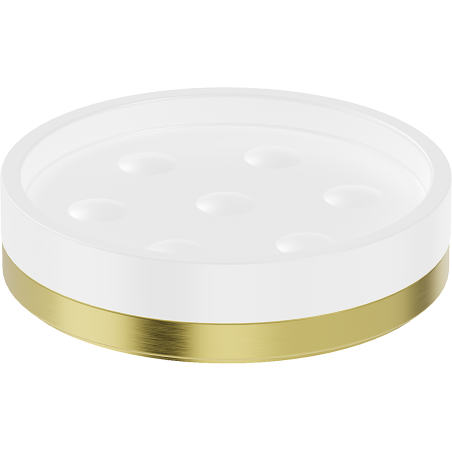 Mexen Triv porte-savon sur pied, blanc/or brossé - 70A33057-55W