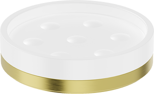 Mexen Triv porte-savon sur pied, blanc/or brossé - 70A33057-55W