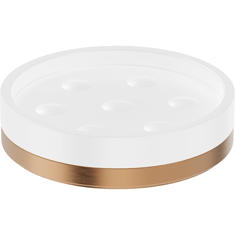 Mexen Triv porte-savon sur pied, blanc/cuivre brossé - 70A33057-65W