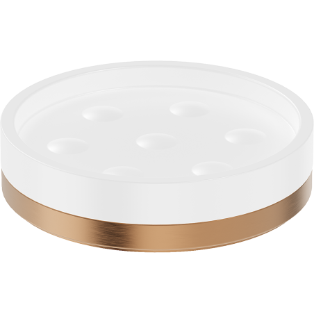 Mexen Triv porte-savon sur pied, blanc/cuivre brossé - 70A33057-65W