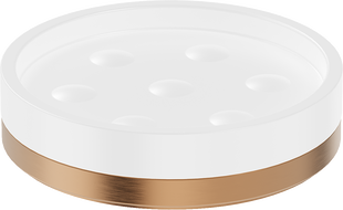 Mexen Triv porte-savon sur pied, blanc/cuivre brossé - 70A33057-65W