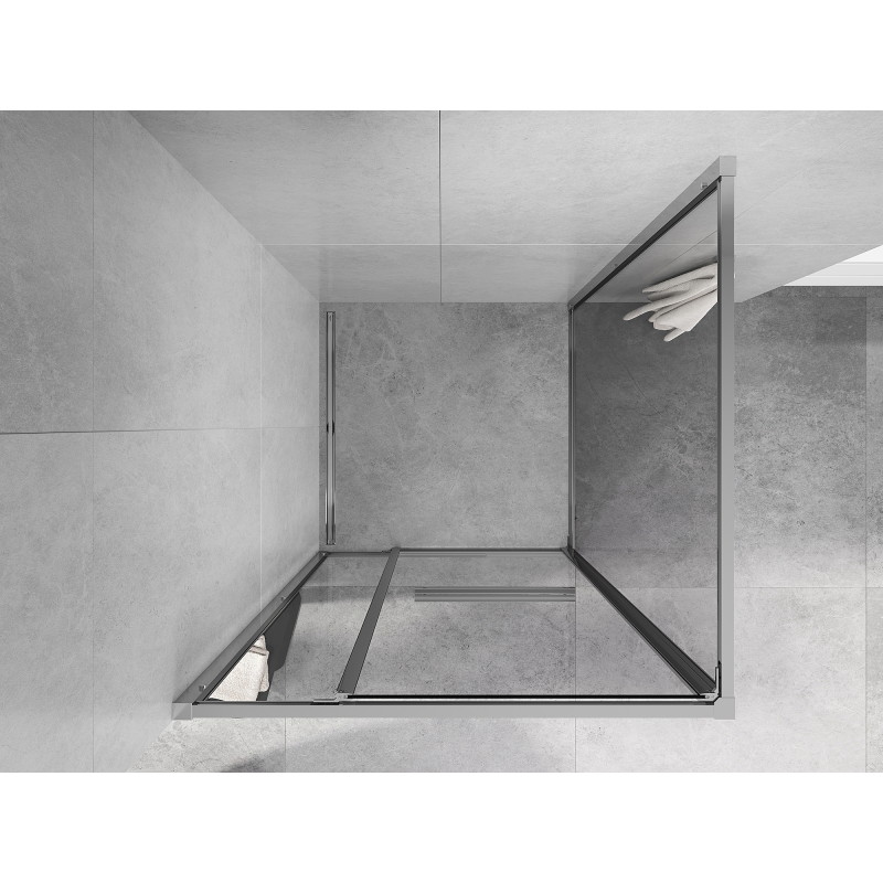 Mexen Linea cabine de douche coulissante 80 x 80 cm, transparent, chrome - 8E1-080-080-01-01