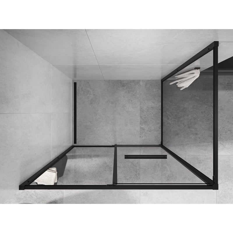 Mexen Linea cabine de douche coulissante 100 x 90 cm, transparent, noir - 8E1-100-090-70-70